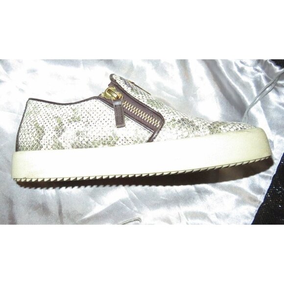 Giuseppe Zanotti Python Embossed Italian Leather Devon Skate Shoes Sneakers 39 - Picture 5 of 11